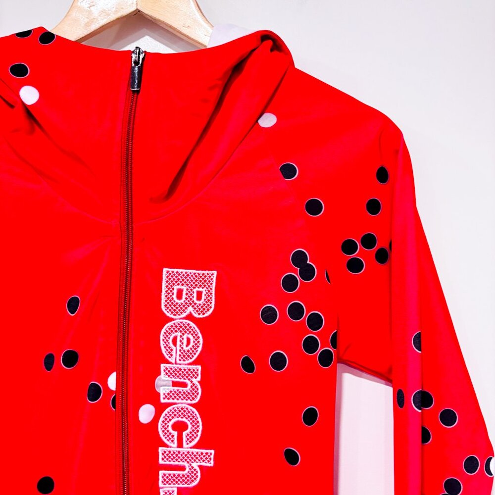 BENCH x Miss Pink Red Polka Dot Zip Hoodie | Casual Streetwear | Medium * - Picture 4 of 9